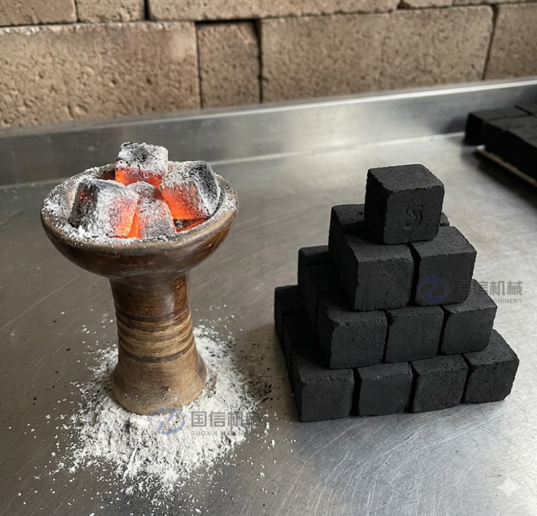 Display after the hookah charcoal is burned