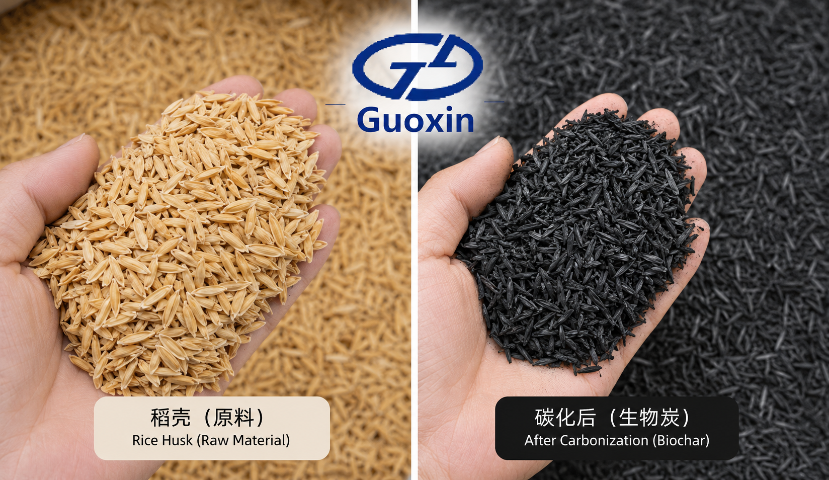 Continuous Rice Husk Carbonization for High-Purity Agricultural Biochar